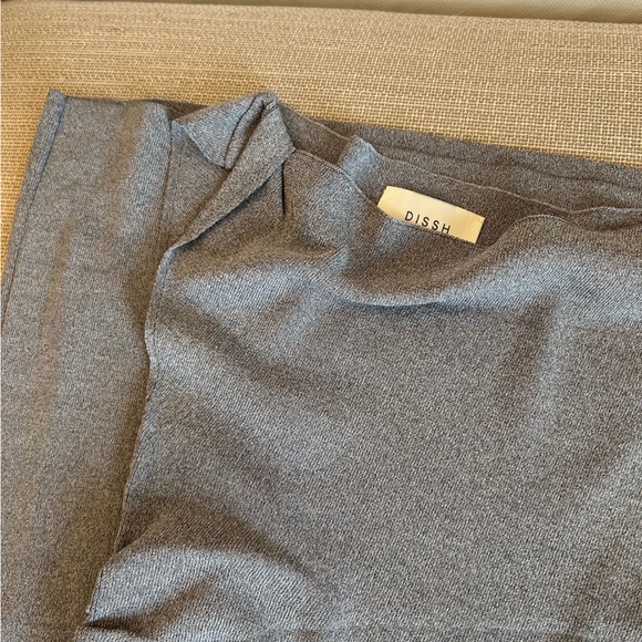 NEW DISSH Poppy Bitter Choc Asym Midi Dress - Silver Gray - Picture 7 of 8